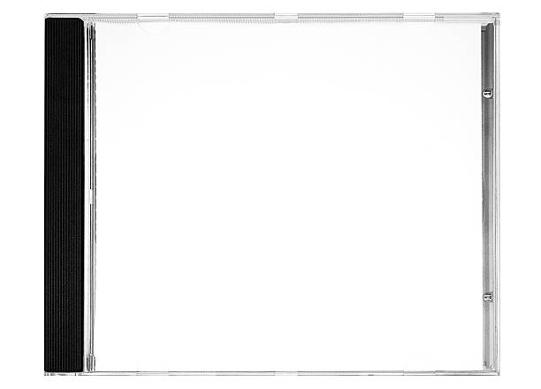 Etiqueta de disco a disco en blanco cubierta w/camino (frente - foto de stock