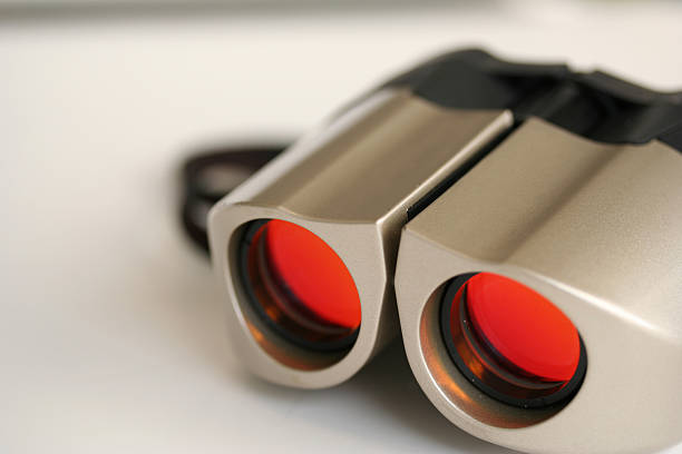 moderno binocolo - binoculars watching optical instrument closed foto e immagini stock