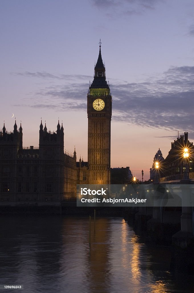 Big Bena na zachód słońca - Zbiór zdjęć royalty-free (Anglia)