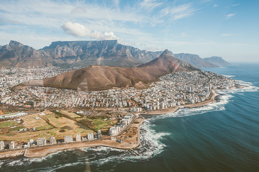 Signal Hill sunset viewpoint over Cape Town in Western Cape, South Africa. High quality photo