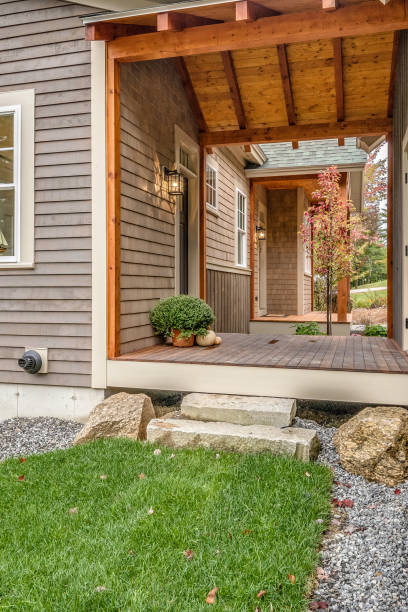 istock Walk through porch on a Fall day 1396966580