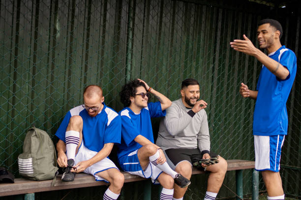 istock Soccer team talking before the game 1396968998