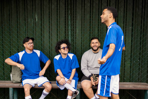 istock Soccer team talking before the game 1396969004
