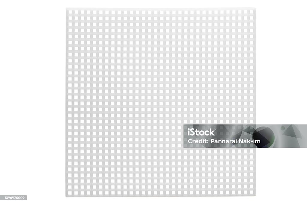 Plastic mesh canvas or vinyl weave to do invention isolated on white background included clipping path. Abstract Stock Photo