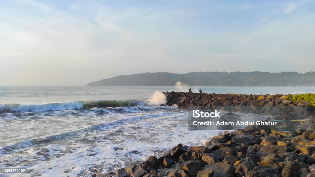 Pangandaran East Coast - Stock photo The coast is full of rocks to break the waves in the Pangandaran area, Indonesia Abstract Stock Photo