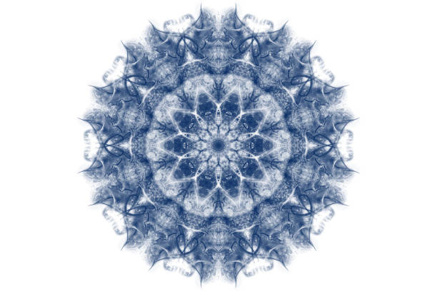Oriental round mandala blue on a white background , art