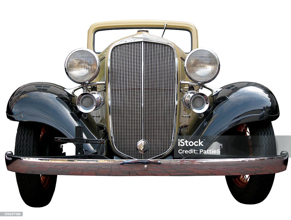 Baby, You Can Drive My Car classic car, beautifully restored isolated on white background Vintage Car Stock Photo