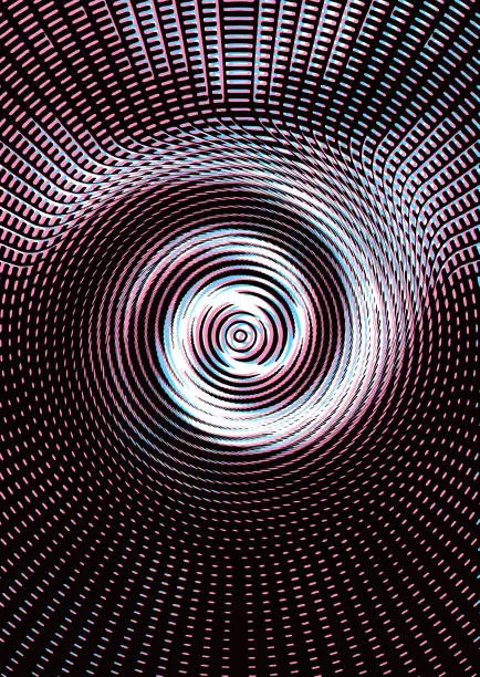 Vector illustration of Stereoscopic spiral background
