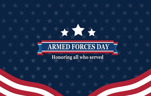 ARMED FORCES DAY , Poster with USA flag