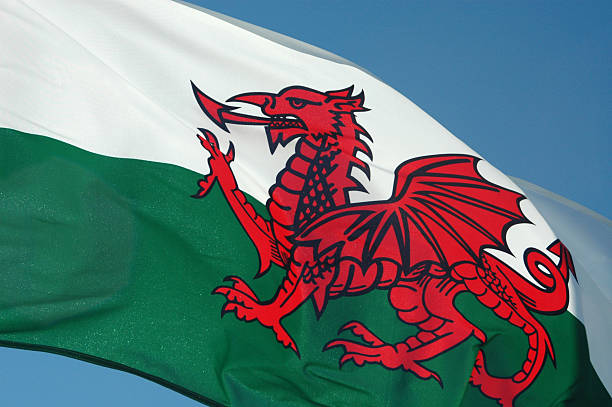 Wales Flag Flying Wales Flag wales photos stock pictures, royalty-free photos & images