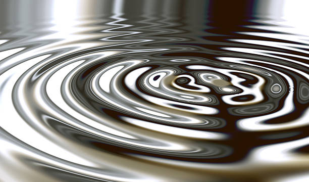 acqua di superficie in metallo - sea light water surface water form foto e immagini stock