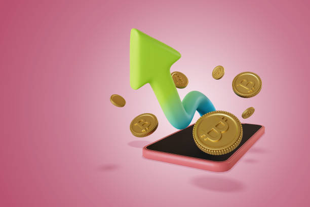 istock smartphone and profits up Along with receiving crypto coins. 3D Render illustration 1396997500