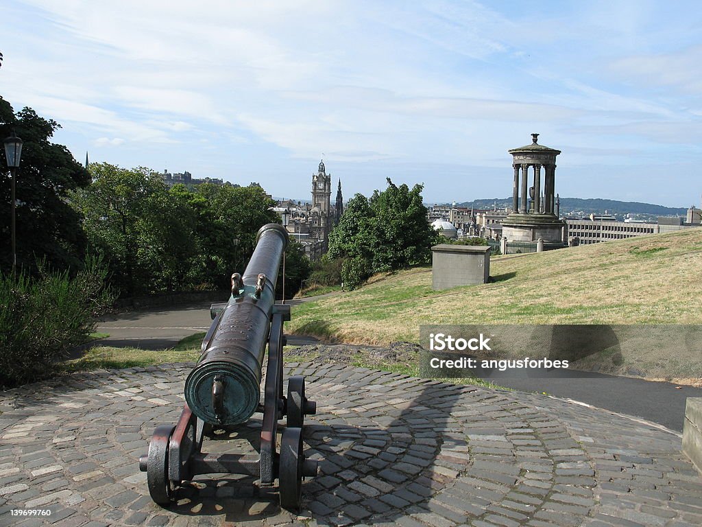 Canon on Calton Hill Canon on Calton Hill Edinburgh Cannon - Artillery Stock Photo