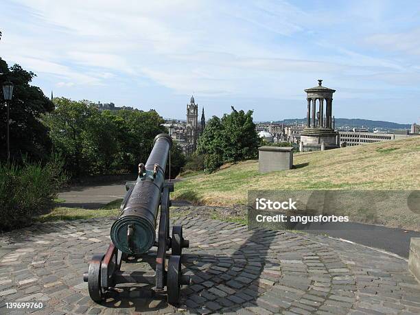 Canon On Calton Hill Stock Photo - Download Image Now - Cannon - Artillery, Edinburgh - Scotland, Hill