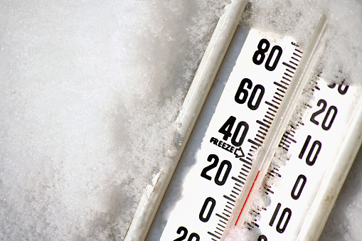 a thermometer in snow