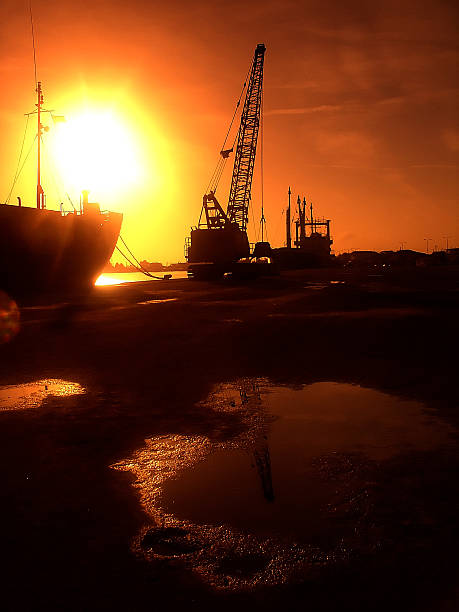 istock Ship anchored in industrial port 139699928