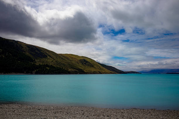 istock Lake Tekapo bright blue from the village shore 1396999982