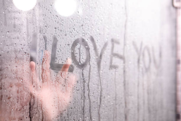 istock text I love you on shower glass 1397000321