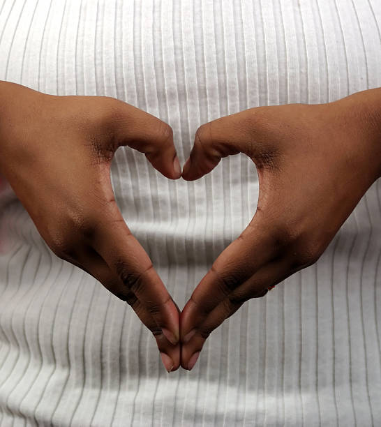 istock A heart shaped by hands against a white textured background 139700091