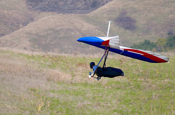 Hang gliding 1 Hang gliding man para ascending stock pictures, royalty-free photos & images