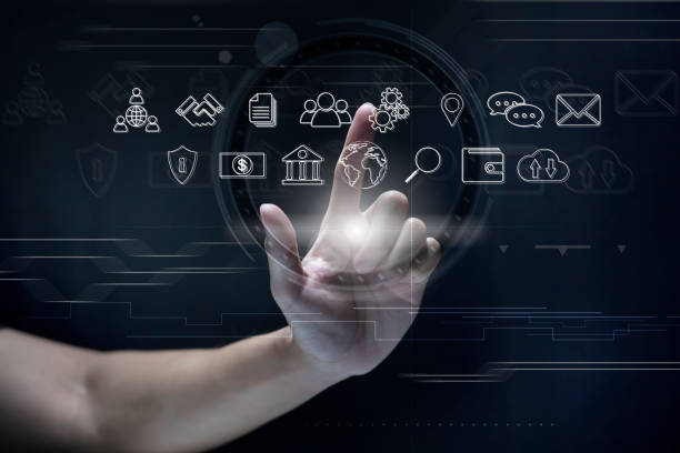 istock Businessman touches virtual screen technology to do online transactions via internet Connect data to the world. concept of global data connection by internet technology, big data system. 1397006323