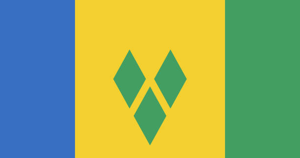 Saint Vincent and Grenadines Flag Saint Vincent adn Grenadines flag vector flag of saint vincent and the grenadines stock illustrations