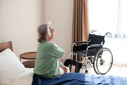 Elderly women who spend time at home or in care homes.