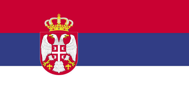 ilustrações, clipart, desenhos animados e ícones de bandeira de serbia - serbian flag