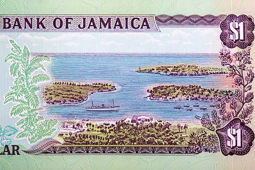 Tropical harbor from Jamaican money - Dollar