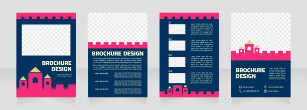 Vector illustration of Medieval architecture heritage blank brochure design