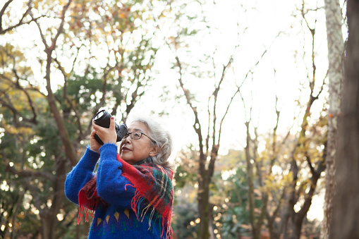 Modern Asian woman is lively and pursues their hobbies even in old age.