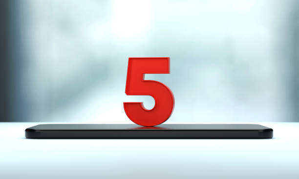 istock Red Number 5 Over The On Mobile Phone 1397014051