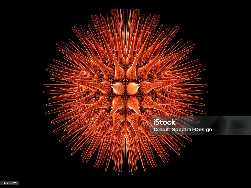 Вирус-изолированные на черный - Стоковые фото Абстрактный роялти-фри