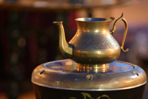 oriental brass tea or coffee pot