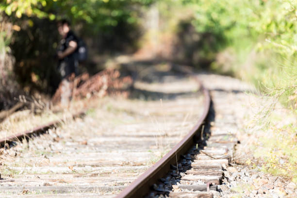 istock Disused train track, converted into a rail trail 1397018626