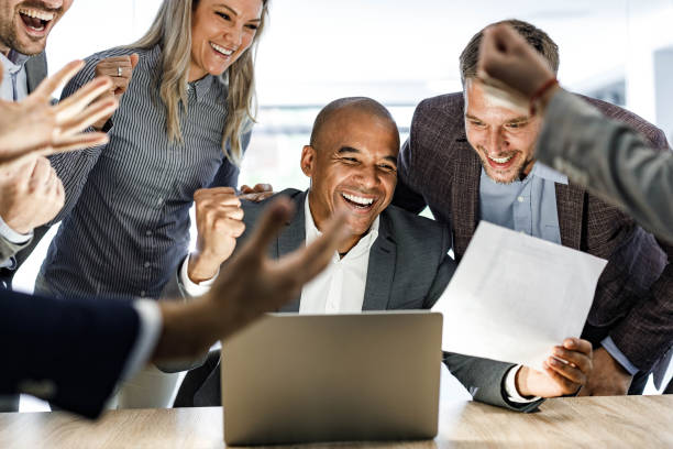 istock Celebrating good news in the office! 1397019307