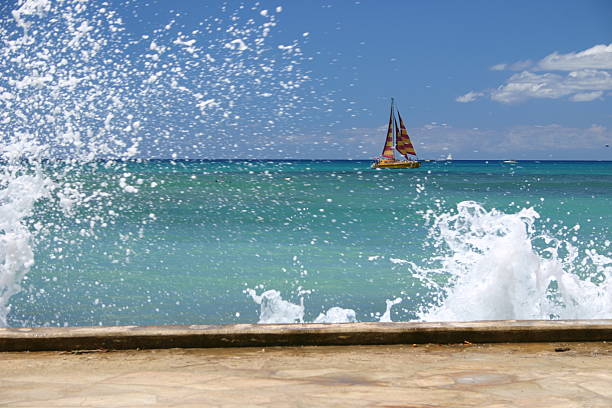 Segelboot in Honolulu Bay – Foto