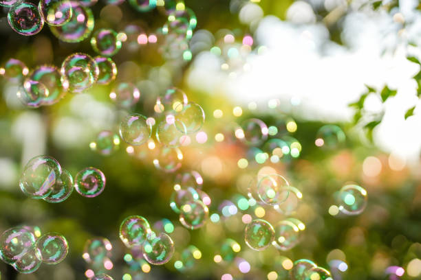 istock Abstract Floating Soap  Bubbles In Garden For Summer Background. 1397026279