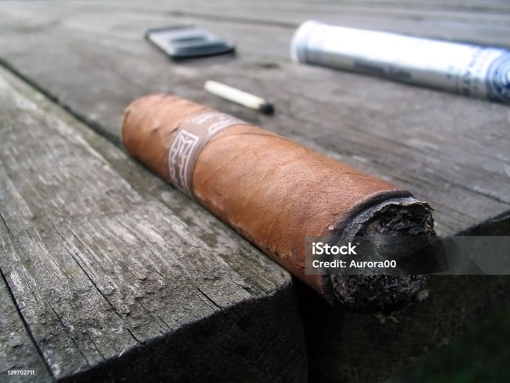 Cigar Half smoked cigar Addiction Stock Photo