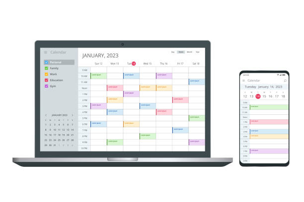 istock Calendar Planner Organization Management. Digital Electronic Calendar Event Appointment On Screen 1397028634
