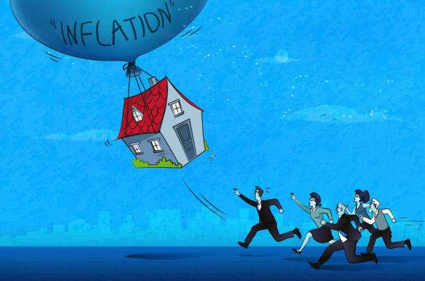 rising house preise - housing costs stock-grafiken, -clipart, -cartoons und -symbole