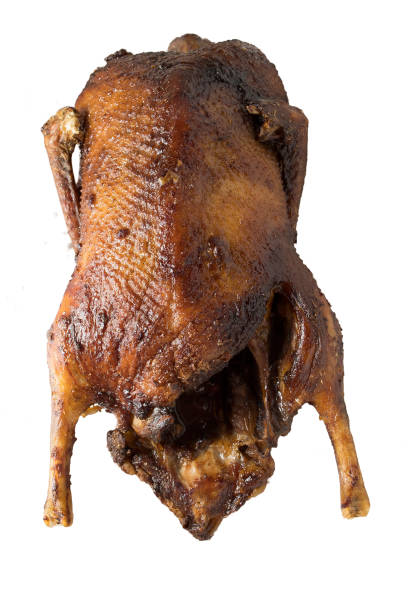 istock Duck baked until golden brown lies on a light background 1397033913