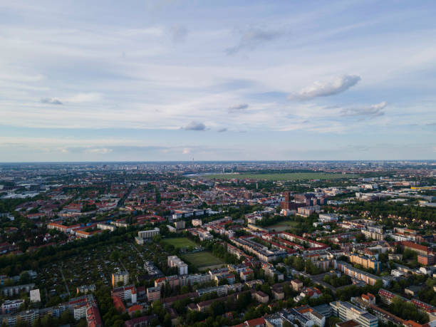 Aerial image over Berlin Mariendorf stock photo