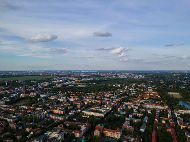 Aerial image over Berlin Mariendorf stock photo