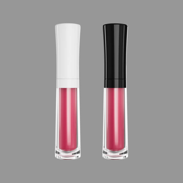 Lip gloss bottle mockup template isolated on white background, 3d illustration