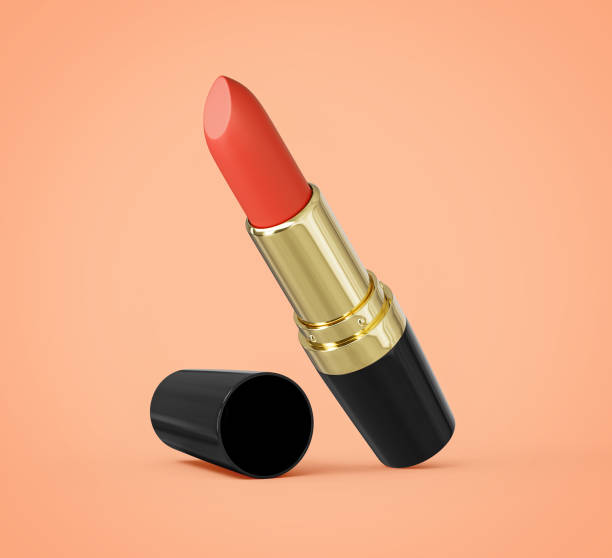 Bright lipstick on colorful background. Professional makeup product 3d illustration Bright lipstick on colorful background. Professional makeup product 3d illustration lipstick stock pictures, royalty-free photos & images