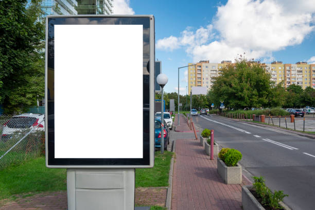istock Vertical advertising poster mock-up in the city 1397037921