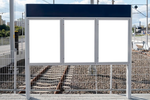 billboard mockup at the train station