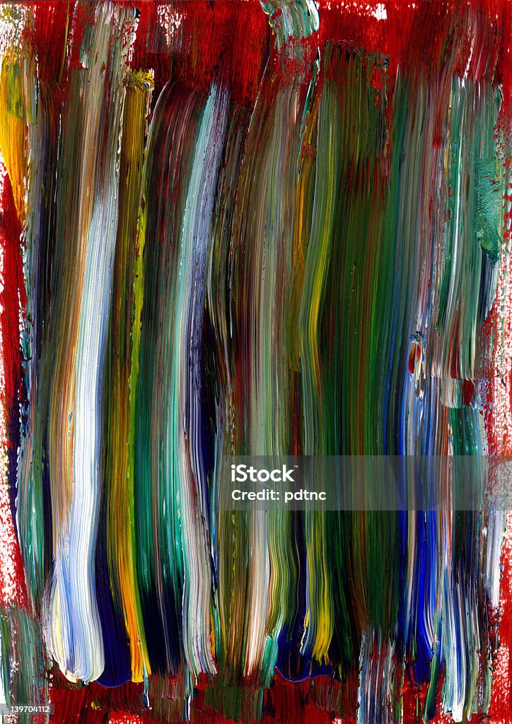 Multicoloured Arcylic paint background texture Acrylic paint on Water Colour paper, rough Brush strokes and smeered paint, hi-res scan Abstract Stock Photo