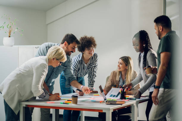 istock Multiracial business team on a meeting in a modern bright office 1397042629